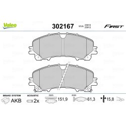 Jeu de plaquettes de frein VALEO 302167 pour INFINITI, NISSAN, RENAULT, VALEO