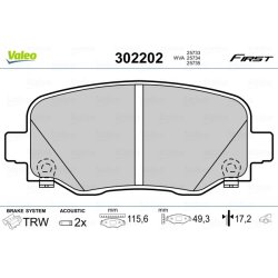 Jeu de plaquettes de frein VALEO 302202 pour ALFA ROMEO, FIAT, JEEP OE 77361008 VALEO