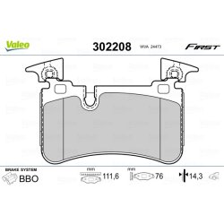Jeu de plaquettes de frein VALEO 302208 pour MERCEDES OE 0044208520 VALEO