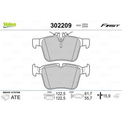 Jeu de plaquettes de frein VALEO 302209 pour MERCEDES CLASSE C, GLC OE 0004203602 VALEO