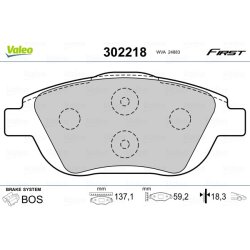 Jeu de plaquettes de frein VALEO 302218 pour CITROEN, DS, JEEP, VAUXHALL et plus encore... VALEO