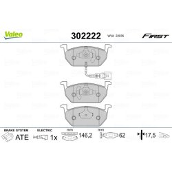 Jeu de plaquettes de frein VALEO 302222 pour AUDI, SEAT, SKODA, VW OE 5Q0698151C VALEO