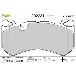Jeu de plaquettes de frein VALEO 302231 pour MERCEDES OE 0004203500 VALEO