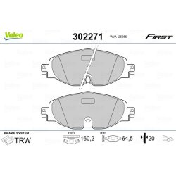 Plaquettes de frein VALEO 302271 pour AUDI, SKODA, VW OE 2Q0698151F VALEO