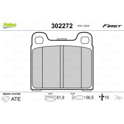 Jeu de plaquettes de frein VALEO 302272 pour AUDI, VW OE 811698151 VALEO