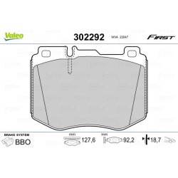 Jeu de plaquettes de frein VALEO 302292 pour MERCEDES OE 0004209603 VALEO