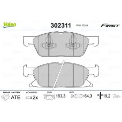 Jeu de plaquettes de frein VALEO 302311 pour FORD GALAXY, S-MAX, EDGE OE 1884555 VALEO