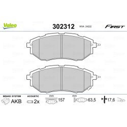 Jeu de plaquettes de frein VALEO 302312 pour SUBARU OE 26296-AG030 VALEO