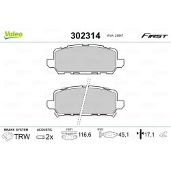 Jeu de plaquettes de frein VALEO 302314 pour HONDA e:Ny1, HR-V OE 43022-T8M-G00 VALEO