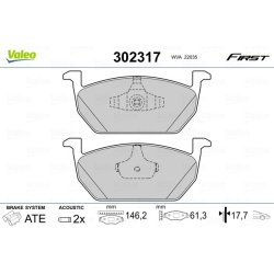 Plaquettes de frein VALEO 302317 pour AUDI, SEAT, SKODA, VW OE 2Q0698151E VALEO