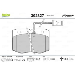 Jeu de plaquettes de frein VALEO 302327 pour IVECO DAILY OE 1906038 VALEO