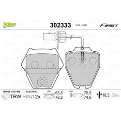 Jeu de plaquettes de frein VALEO 302333 pour AUDI, VW OE 4B0698151D VALEO
