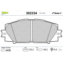 Jeu de plaquettes de frein VALEO 302334 pour LEXUS, TOYOTA OE 04465-0W140 VALEO
