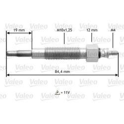 Bougie de préchauffage VALEO 345145 pour CARBODIES, FORD, LDV, LTI, NISSAN VALEO