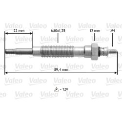 Bougie de préchauffage VALEO 345149 pour HYUNDAI, KIA, MG, MITSUBISHI OE 5023129 VALEO