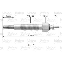 Bougie de préchauffage VALEO 345186 pour ASIA MOTORS, NISSAN OE 11065-0W801 VALEO