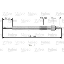 Bougie de préchauffage VALEO 345187 pour HOLDEN, ISUZU, VAUXHALL OE 1214459 VALEO