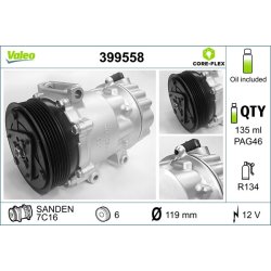 AC Compressor VALEO 399558 OE Ref 6453RW