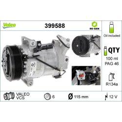 Compresseur de climatisation VALEO 399588 pour RENAULT, CLIO OE 926001243R