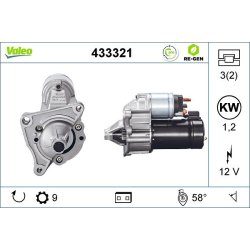 Démarreur VALEO 433321 pour CITROEN, PEUGEOT XM, 207, 605 VALEO