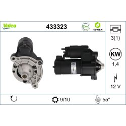 Démarreur VALEO 433323 pour CITROEN, NISSAN, PEUGEOT, ROVER