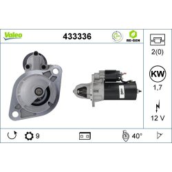 Démarreur VALEO 433336 pour VW TRANSPORTER OE 068911023M VALEO