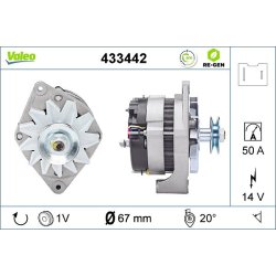 Alternateur VALEO 433442 pour RENAULT, référence OE 7700762458 VALEO