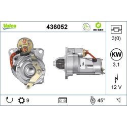 Démarreur VALEO 436052 pour CARBODIES, LAND ROVER OE BF5T11001AA VALEO