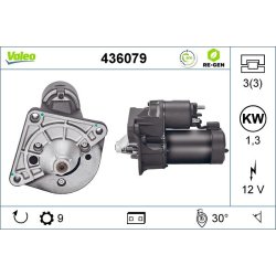 Démarreur VALEO 436079 pour RENAULT, MASTER, SAFRANE, TRAFIC VALEO