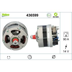 Alternateur VALEO 436599 pour PORSCHE 911 OE 91160312005 VALEO