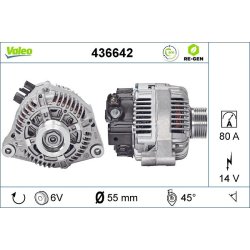 Alternateur VALEO 436642 pour CITROEN, FIAT, LANCIA, PEUGEOT OE 96178612 VALEO