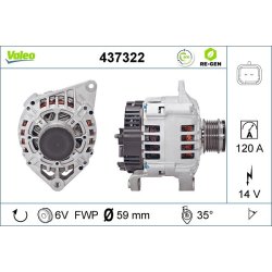 Alternateur VALEO 437322 pour RENAULT, , VOLVO OE 7700430182 VALEO