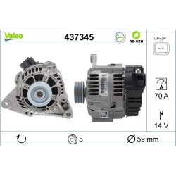 Alternator VALEO 437345 OE Ref 57055X