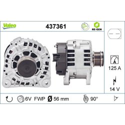 Alternateur VALEO 437361 pour RENAULT, référence OE 7711134758 VALEO