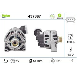 Alternator VALEO 437367 OE Ref 1432979