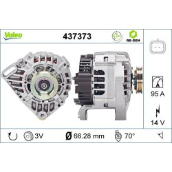 Alternateur VALEO 437373 pour DACIA, NISSAN, PROTON, RENAULT, VALEO