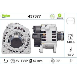 Alternateur VALEO 437377 pour AUDI, SKODA, VW OE 028903029Q VALEO