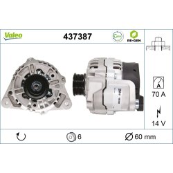 Alternator VALEO 437387 OE Ref 1135453
