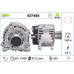 Alternator VALEO 437454 OE Ref 028903029N
