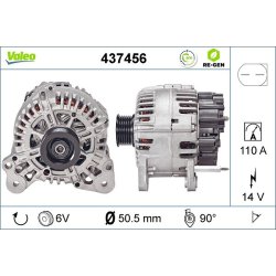 Alternator VALEO 437456 OE Ref 03C903023B