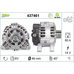 Alternateur VALEO 437461 pour CITROEN, PEUGEOT OE 9665067980 VALEO