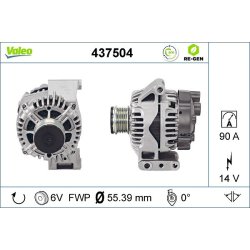 Alternateur VALEO 437504 pour FIAT, LANCIA, VAUXHALL, PEUGEOT &plus. VALEO