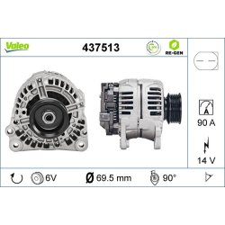 Alternateur VALEO 437513 pour VW LT, TRANSPORTER OE 074903025K VALEO