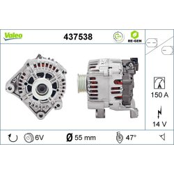 Alternator VALEO 437538 OE Ref 12317790548