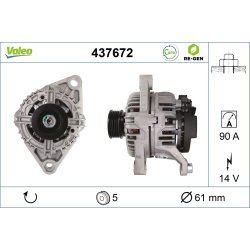 Alternator VALEO 437672 OE Ref 46532668