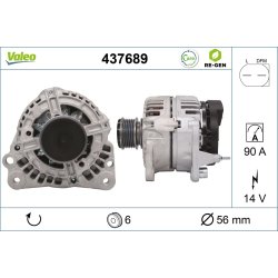 Alternator VALEO 437689 OE Ref 045903023