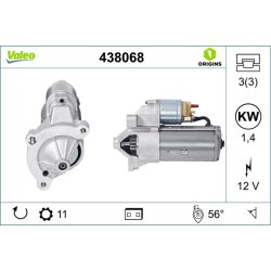 Démarreur VALEO 438068 pour CITROEN, FIAT, LANCIA, PEUGEOT &plus. VALEO