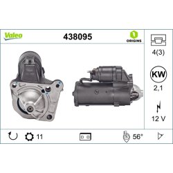 Démarreur VALEO 438095 pour VAUXHALL, RENAULT, , SUZUKI, VOLVO