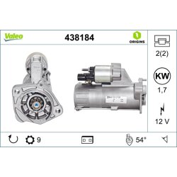Démarreur VALEO 438184 pour AUDI, VW A4, A6, PASSAT OE 068911024L VALEO