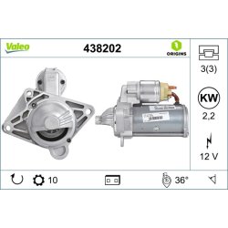 Démarreur VALEO 438202 pour NISSAN, VAUXHALL, RENAULT, VALEO